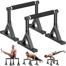 Load image into Gallery viewer, 10-14'' Wooden Parallel Bar and Dip Bar with Adjustable Height and Non-Slip Handles

