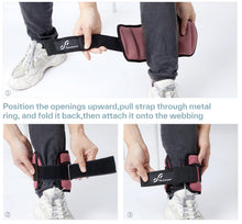 Load image into Gallery viewer, Sportneer Adjustable Ankle Weights Set - 1 Pair (2-10 lbs) Removable Sandbags -Peach Pink
