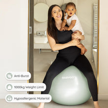 Load image into Gallery viewer, BABYGO Birthing Ball - Pregnancy Yoga Labor &amp; Exercise Ball &amp; Book Set Trimester Targeting, Maternity Physio, Birth &amp; Recovery Plan Included Anti Burst Eco Friendly (Sage, 65cm)
