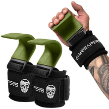 Load image into Gallery viewer, Gymreapers Weight Lifting Hooks (Pair) (OD Green)
