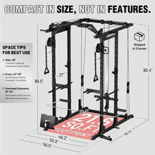 Load image into Gallery viewer, Mikolo K6 Power Cage, Power Rack with Cable Crossover System, Home Gym Packages , 230b Weight Set-Black
