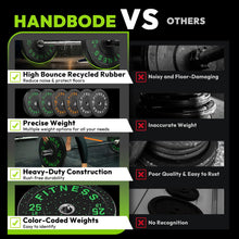 Load image into Gallery viewer, HANDBODE Squat Rack with Pull Up Bar 7ft Barbell, Weight Bench, Weight Plates Set 370 lb, Silver
