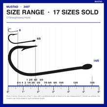 Load image into Gallery viewer, Mustad 3407 O'Shaughnessy Forged Saltwater Hook DuraTin Size 7/0 100-Pack
