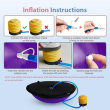 Load image into Gallery viewer, kisnbld Half Balance Ball Trainer, Inflatable 19/23 Inch Half Exercise Ball with Resistance Bands -Purple
