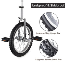 Load image into Gallery viewer, 16&quot; Inch Wheel Unicycle Leakproof Butyl Tire Wheel Cycling Outdoor Sports Fitness Exercise Health Silver
