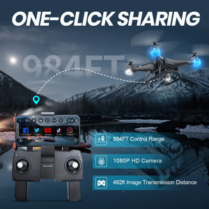 Holy Stone GPS Drone with 1080P HD Camera FPV Live Video for Adults and Kids, Quadcopter HS110G Upgraded Version, 2 Batteries