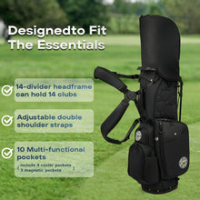 Load image into Gallery viewer, 14 Way Golf Stand Bag for Men&amp; Women,Lightweight Pu Leather Golf Bag with Cooler Pocket, Full Length Divider Golf Club Bag with Magnetic Pocket.
