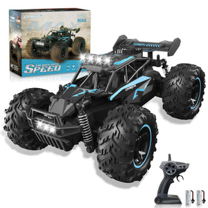 Remote Control Car, 2.4GHz 20-25KM/H Variable Speed Turbo 2-Speed Acceleration High Speed RC Car, 1:16 Off-Road Monster Truck with LED Lights