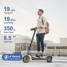 Load image into Gallery viewer, Electric Scooter Adults, 19MPH Top Speed, 19 Miles Range, 8.5&quot; Solid Tires, Folding E-Scooter with Dual Braking Dual Suspension
