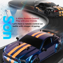 Load image into Gallery viewer, RC Drift Car, 1:14 Remote Control Car, 4WD 30KM/H High Speed RC Racing Car, 2.4GHz Electric Sport Drifting Car with LED Lights, 2 Batteries (Black)
