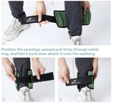 Load image into Gallery viewer, Sportneer Adjustable Ankle Weights 1 Pair 2 4 6 8 10 Lbs Leg Weight Straps-Olive
