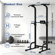 Load image into Gallery viewer, BARWING Power Tower Pull Up Bar Station - Dark Grey
