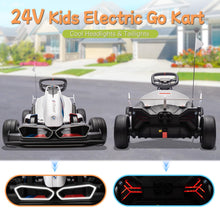 Load image into Gallery viewer, 36V Electric Go Kart for Kids, Licensed BMW Battery Powered Drift Racing Go Kart, 7.5 MPH Drift Kart w/Adjustable Speed, White
