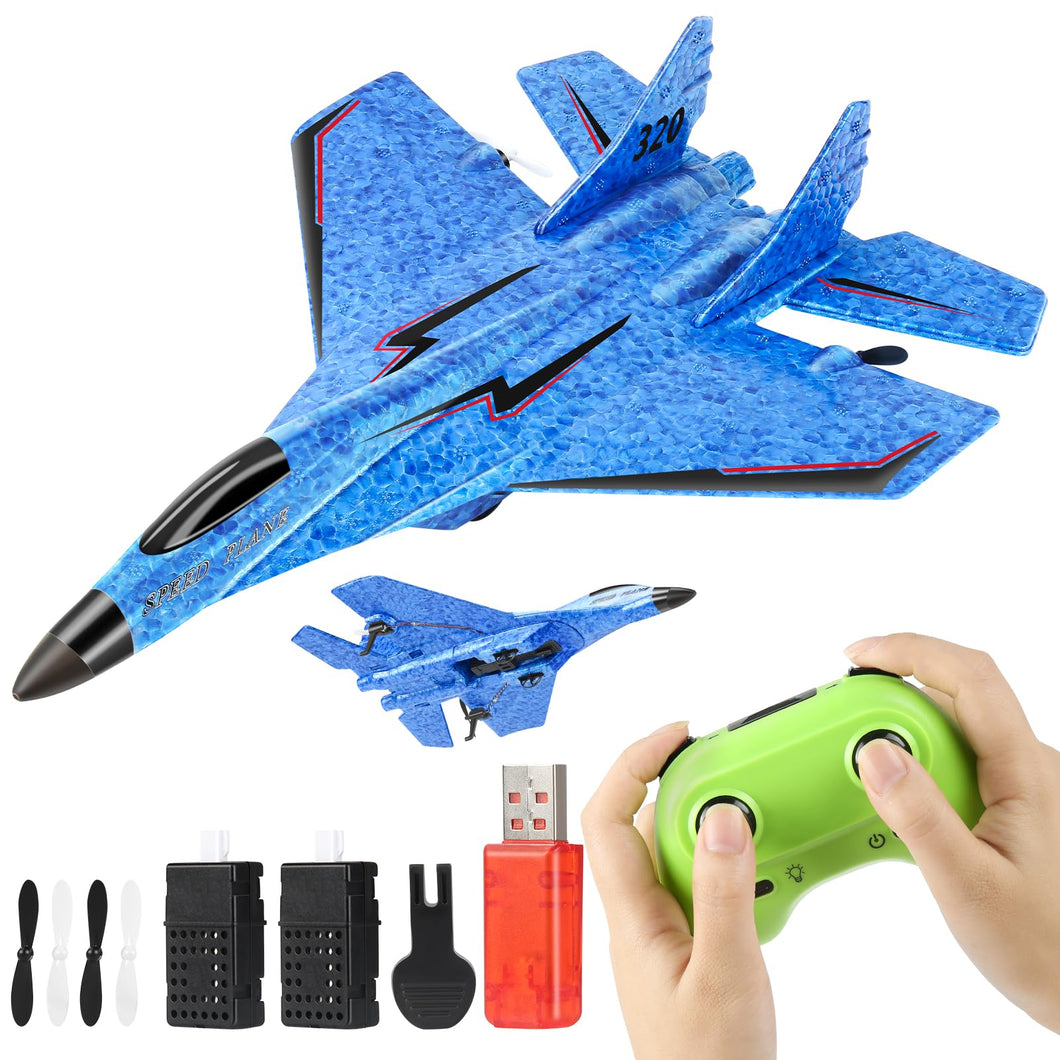 RC Plane, Remote Control Airplane- 2CH 2.4Ghz Remote Control Wireless Airplane Toy with Lights, Foam RC Fighter Plane Jet