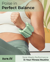 Load image into Gallery viewer, kure.fit Weighted Bangles | Adjustable Wrist and Ankle Weights for Women 2LB Each (Set of 2) Sage
