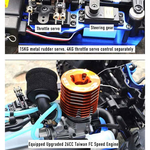 Nitro Powered Car 1/8 RC Truck Hobby Grade Racing Car for Adult 20.5IN 26CXP Nitro Engine RC Rock Crawler Remote Control
