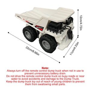 Remote Control Dump Truck, 11CH RC Dump Truck for Boys & Girls, 1:24 Scale RC Construction Vehicle Toy, White