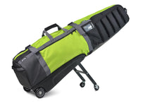 Load image into Gallery viewer, Sun Mountain ClubGlider Meridian Golf Travel Bag - 4-Wheel Rolling System, Extendable &amp; Retractable Legs for Easy Transport, Effortless Travel &amp; Maneuverability - Rush-Black-Gunmetal
