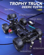 Load image into Gallery viewer, 1:10 Large Remote Control Truck with Lights, Fast Short Course RC Car, 48 km/h 4x4 Off-Road Hobby Grade Toy Monster Crawler
