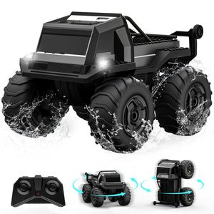 Amphibious Remote Control Car for Kids, 1:16 RC Trucks 4WD Offroad All Terrain, DIY Pick-up Toys Waterproof Monster Truck,60Mins+ Play Time
