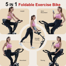 Load image into Gallery viewer, BARWING Stationary Exercise Bike for Home with App,5 IN 1 Foldable Indoor Cycling Bike App-XB01-Black
