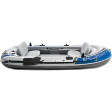 Load image into Gallery viewer, Intex Excursion 4-Person Inflatable Fishing Boat River Raft Set with Oars
