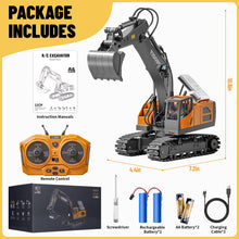 Load image into Gallery viewer, Remote Control Excavator, Construction RC Digger for Kids Boys Age 4-14 + Year Old Birthday, Rechargeable Excavator with Metal Shovel
