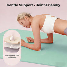 Load image into Gallery viewer, Keep 72" x 24" TPE Yoga Mat Non Slip, 1/4 Inch (6mm) Exercise Mat for Home Workout, Gym, Yoga, Pilates &amp; Stretching with Carrying Strap, Oat White, Mint green
