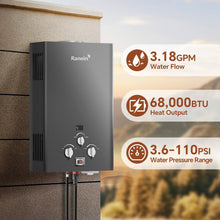 Load image into Gallery viewer, Ranein 12L Propane Tankless Water Heater, 3.18 GPM, 68,000 BTU, Outdoor
