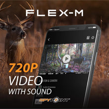 Load image into Gallery viewer, SPYPOINT Flex-M Twin Pack Cellular Trail Cameras - SD Card 2-Pack with LIT-22, Best Hunting Accessories, No WiFi Needed, GPS, Night Vision, IP65 Water-Resistant, 28MP Photos, &amp; 720p Videos + Sound
