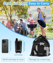 Load image into Gallery viewer, WADEO Portable Shower for Camping, Outdoor Electric Shower Rechargeable Pump with 20L Collapsible Bucket, Camping Shower Head Nozzle for Camping, Hiking, Traveling, Washing
