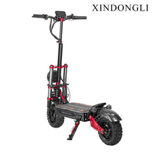 Load image into Gallery viewer, Electric Scooter with Seat, 11-inch Off-Road Tires, Dual Suspension, LED Display, Black and Red
