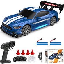 Load image into Gallery viewer, 1:24 Scale RC Drift Car 4WD 2.4GHz 30KM/H High Speed Racing Sport Toy Car with LED Lights, Racing and Drift Wheels
