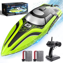 Load image into Gallery viewer, RC Boat with LED Light, 30+ Mins, Self Righting Remote Control Boat for Pools &amp; Lakes, 20+ MPH, 2.4GHz Racing Boats, 2 Battery, Pool Toys
