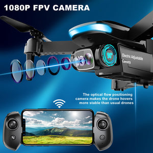 Drone with Camera - Drones for Adults, with 2 Batteries, Carrying Case, Propellers, 1080P HD Foldable Drone with Stable Hover