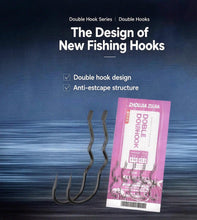 Load image into Gallery viewer, Pre-Tied Double Hook Fishing Rigs for Small Fish Trout Hooks, 100 Sets (200 fishHooks), Saltwater Freshwater Snelled Hooks Kit, Ready-to-Fish Tackle Lorumox snelled Fishing Hooks

