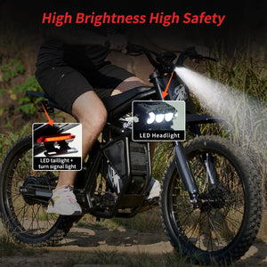 Electric Dirt Bike for Adults - 2500W Motor 37 MPH High-Speed, 25" Fat Tires & Dual Removable Battery (48V-18.2AH*2)