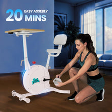 Load image into Gallery viewer, 3-1 Exercise Bike with Desktop Stand for Home - White
