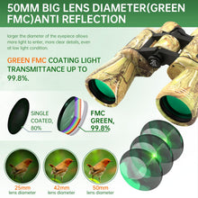 Load image into Gallery viewer, 20x50 High Powered Binoculars for Adults, Waterproof Binoculars with Low Light Vision for Bird Watching Hunting Camping Travel Cruise Hiking Sports Stargazing, Birthday Gifts for Men
