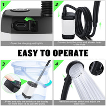 Load image into Gallery viewer, Portable Shower for Camping, [Long-Lasting] Spopal 6000mAh Rechargeable(WH)
