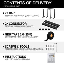 Load image into Gallery viewer, KAKICLAY 2026 Upgrade World's Best Strongest Premium Dip Bars - Matte Black
