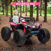 Load image into Gallery viewer, 2 Seaters 24V Kids Ride UTV Car with Remote Control,10AH Battery, 400W Powerful Motors 17&quot; EVA Quiet Wheels,20.5&quot; Sea Electric Ride on Toy, Rose

