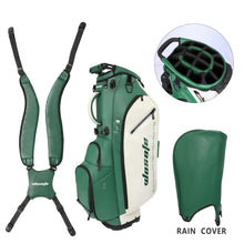 Load image into Gallery viewer, wosofe 14-Way Golf Stand Bag, Waterproof PU Leather, Forest Green Tour
