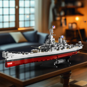 Battleship Bismarck Building Set for Adult, Large MOC Military World Missouri Battle Ship Model, Display Battleship Toy Building Set