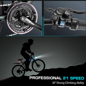 Electric Bike, 27.5" Electric Bike for Adults, Peak 750W Ebike 22MPH Electric Mountain Bike with 48V 499.2WH Battery