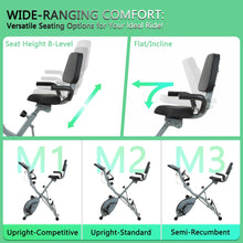 Load image into Gallery viewer, BARWING Stationary Exercise Bike for Home Workout, 5 IN 1 Foldable Indoor Cycling Bike App-X2-Grey
