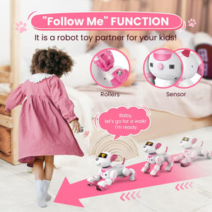 Robot Dog for Kids Age 7-8 Robot Toys Interactive Remote Control Dog Follow & Touch Function Robo Dog Pets Robotic Puppy