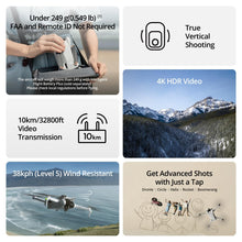 Load image into Gallery viewer, Drones with Camera for Adults 4K, 3 Batteries for 114-min Flight Time, Vertical Shooting, 32800ft (10km) Video Transmission
