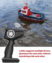 Load image into Gallery viewer, RC Boat, 1/72 RC Tugboat for Pools and Lakes, 2.4Ghz High-Speed Remote Control Boat with LED Lights and Low Battery Alarm for Kids and Adults
