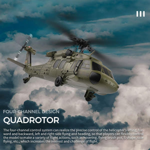 Black Hawk RC Helicopter, 2.4G 4CH Flybarless 170 Size RC Helicopter, 6-Axis Gyroscope Altitude Hovering with Display Stand